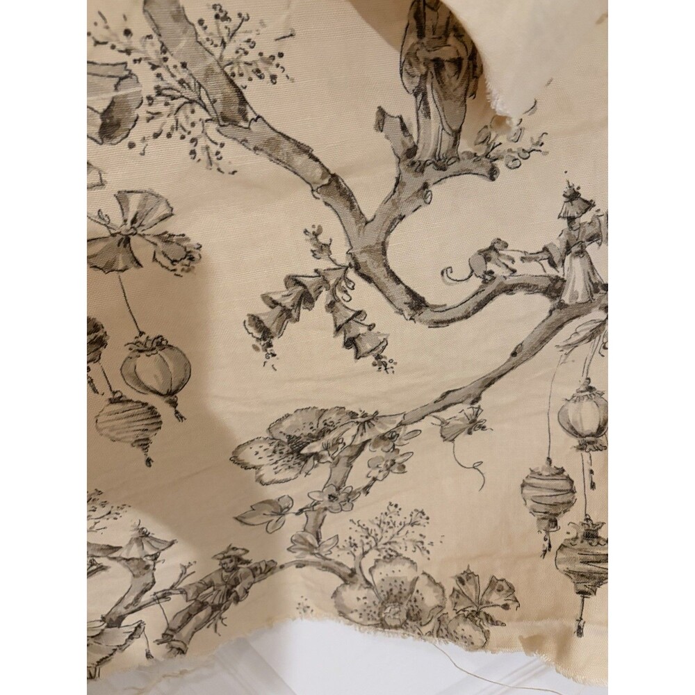 Brunschwig & Fils Festival of Lanterns Chinoiserie Color Beige Fabric - Picture 4 of 6